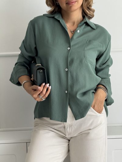 شومیز زنانه casual | زنیر - سبز, سایز-۳مناسب-۴۴،۴۶